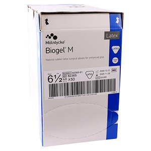 GLOVES BIOGEL M LATEX PF 6.5  50~