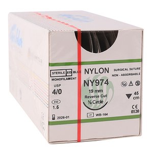 SUT ETH NYL 4/0 19MM R/C 45CM NY974 12