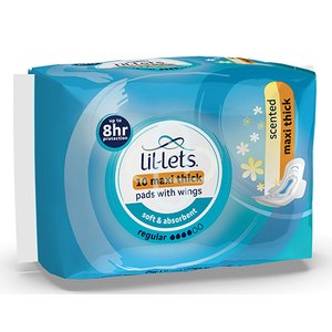 LIL-LETS PADS+WINGS MAXI REG SCENTED 10