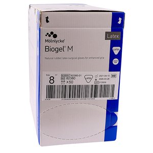 GLOVES BIOGEL M LATEX PF 8.0  50~