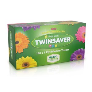 TISSUE TWINSAVER FACIAL RAINBOW 180