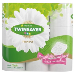 TOILET PAPER TWINSAVER LUXURY 2PLY  9