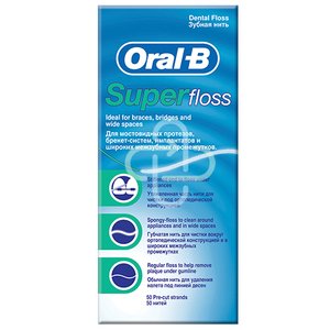 ORAL-B FLOSS SUPERFLOSS 50M REGULAR