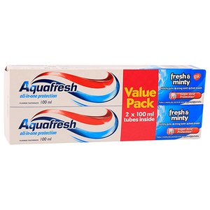 AQUAFRESH MINTY TWIN PACK  2X100ML ~