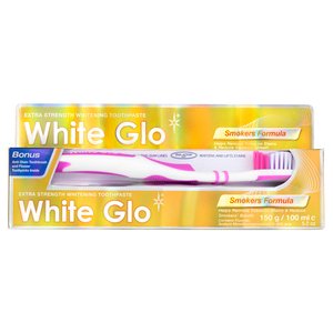 WHITE GLO SMOKERS TOOTHP 100ML+TOOTHBRUS