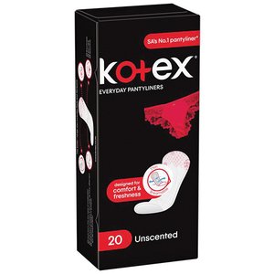 KOTEX PANTYLINERS REGULAR UNSCENTED 20