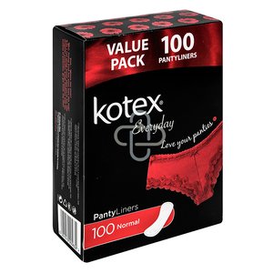 KOTEX PANTYLINERS REGULAR UNSCENTED 100