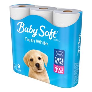 TOILET PAPER BABY SOFT 2 PLY WHITE 9