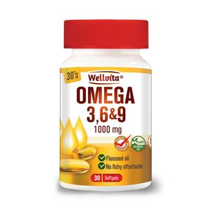 WELLVITA OMEGA 3&6&9 1000MG 30 SOFTGELS