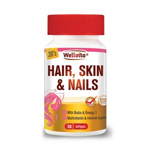 WELLVITA HAIR SKIN & NAILS 30 SOFTGELS