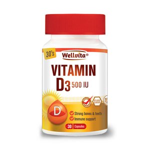 WELLVITA VITAMIN D3 500IU 30 CAPS