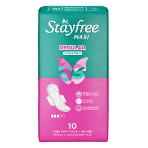 STAYFREE MAXI THICK UNSCENT WINGS 10