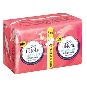 LIL-LETS ECONOMY PADS SCENTED V/PACK 16