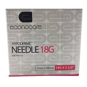 NEEDLE 18GX38MM ECONOCARE PINK 100~