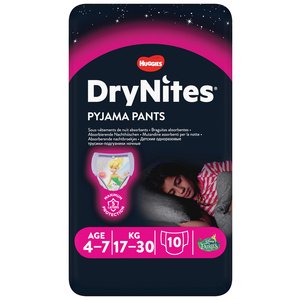 HUGGIES DRYNITES GIRL SIZE 4-7   10PCK