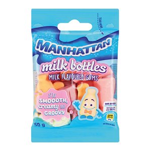 MANHATTAN CANDY MINI MILK BOTTLES 50G