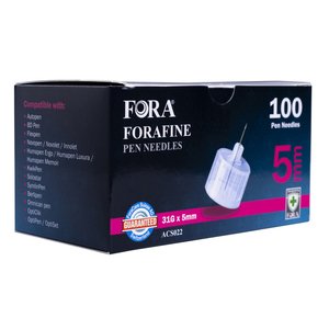 FORAFINE INSULIN PEN NEEDLE 31GX5MM 100
