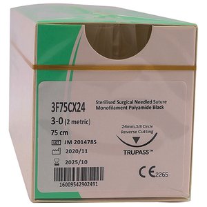 SUT TRULON NYLON 3/0 24MM RC 75CM 12~