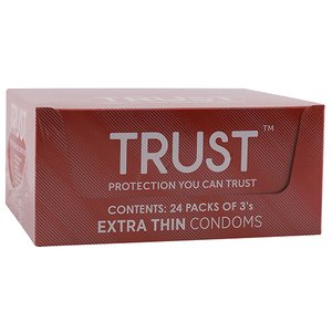 CONDOM TRUST EXTRA THIN 24 X 3 CONDOMS ~