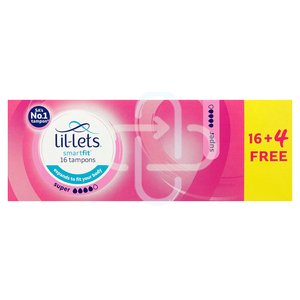 LIL-LETS TAMPON SUPER MED-HEAVY FLOW 20
