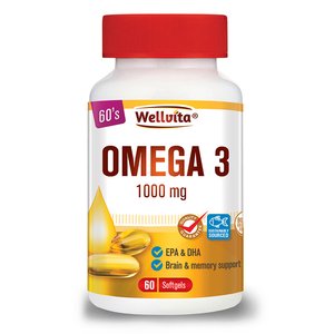WELLVITA OMEGA 3 1000MG 60 SOFTGELS