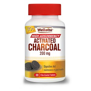 WELLVITA ACTIVATED CHARCOAL 200MG 30 TAB