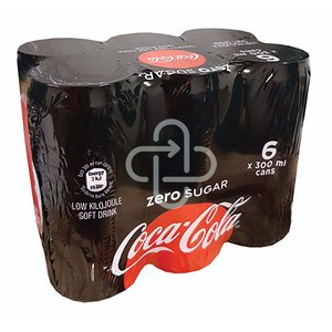 COKE ZERO CAN 6X300ML ~