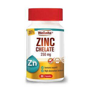 WELLVITA ZINC CHELATE 250MG 60 CAPS