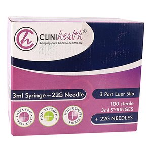 SYRI 3ML + NEEDLE 22GX38MM CLINIH 100~