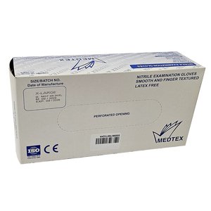 GLOVE EXAM NITRILE P/F X-LRG MEDTEX  100