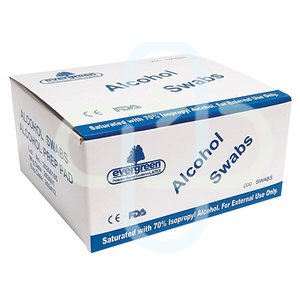 ALCOHOL SWABS 2-PLY EVERGREEN 200
