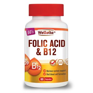 WELLVITA FOLIC ACID & B12 60 CAPS
