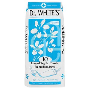 DR WHITES SANITARY TOWELS REG LOOPED 10