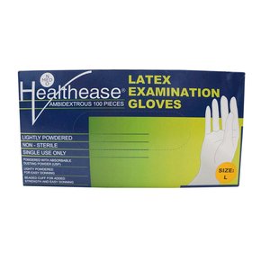 GLOVE LATEX LIGHTLY PWD HEALTHEASE L 100