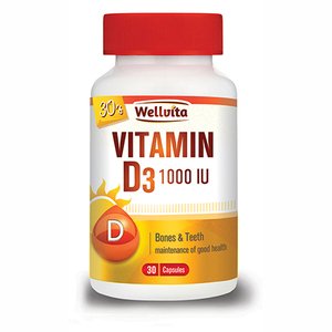 WELLVITA VITAMIN D3 1000IU 30 CAPS