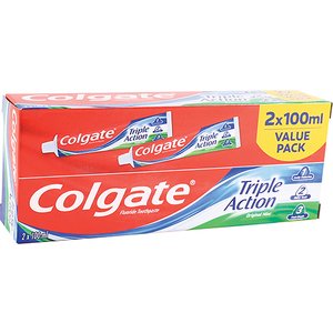 COLGATE TRIPLE ACTION TWIN T/P 2X100ML