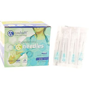 NEEDLE 21Gx25MM CLINIHEALTH GREEN 100~