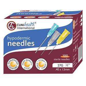 NEEDLE 27GX13MM CLINIHEALTH GREY 100~