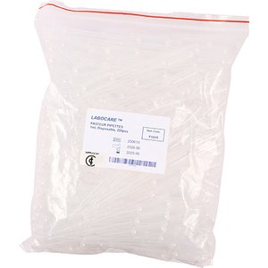 PIPETTE PASTEUR LDPE UNSTERILE 1ML 250'S