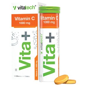 VITATECH VITA+ VIT C 1000MG ORNGE EFF 10