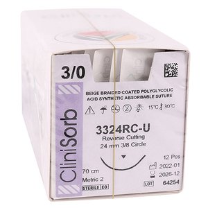 SUT PGA 3/0 CLINISORB 24MM RC 70CM 12~