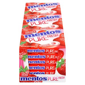 MENTOS GUM STRAWBERRY BLISTER PACK 18 ~