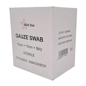 GAUZE STER 100X100 8PLY MEDISTAR 5 20~