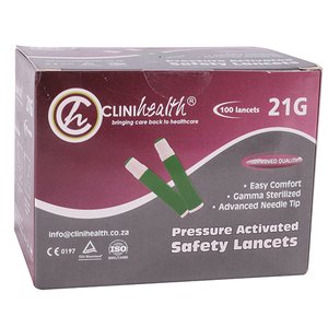 LANCET SAFETY 21Gx2.0MM CLINIHEALTH 100~