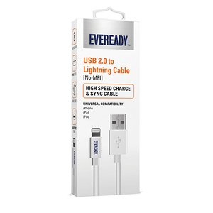 EVEREADY USB CHARGER CABLE LIGHTNING 1S