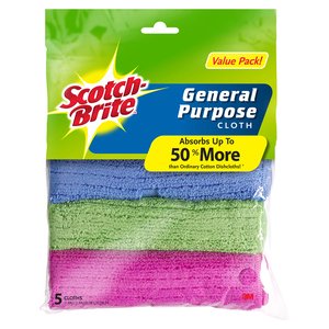 SCOTCH BRITE MICROFIBRE WIPES ASS 5 PACK