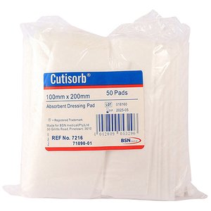CUTISORB DRESSING PAD 10x20CM 50's