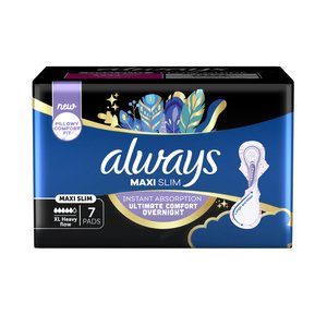 ALWAYS MAXI SLIM HEAVY FLOW PADS 7 NIGHT