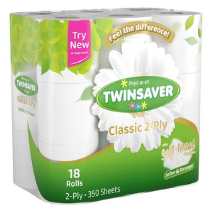 TWINSAVER 2PLY 350 SHEET 18 ROLLS