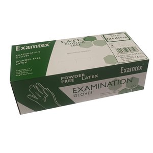 GLOVE EXAM LATEX PF MEDIUM EXAMTEX 100